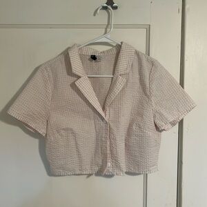 H&M Divided oversized Button Down Crop